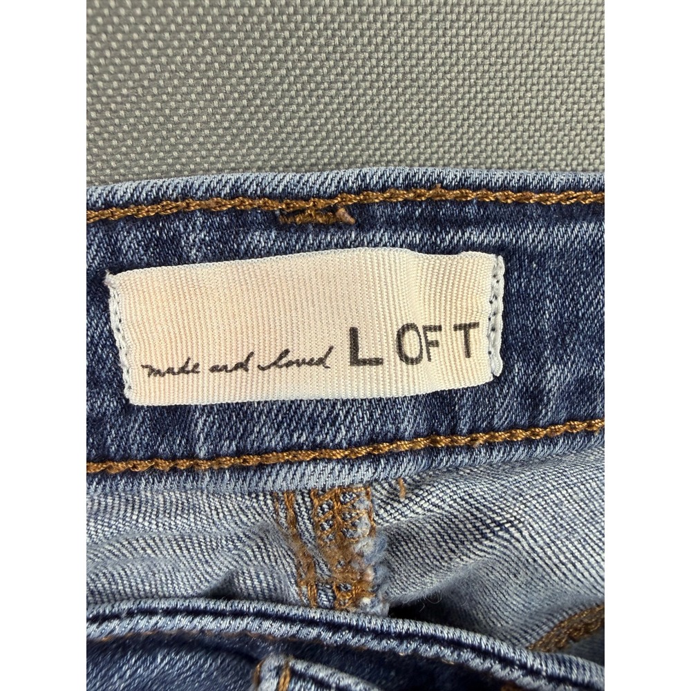 Loft Curvy Skinny Jeans Womens Blue Medium Wash Denim 32x27 - Picture 8 of 11